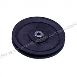Pulley has a 25.5 mm wide, 127 mm of outer diameter to axis of 10 mm