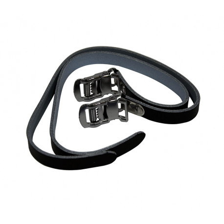 Pair straps leather pedal