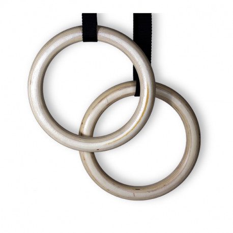 Leapiture 1 par de anillos de entrenamiento de madera para gimnasia,  anillos de gimnasia olímpica, anillos de gimnasia ajustables, suspensión  para