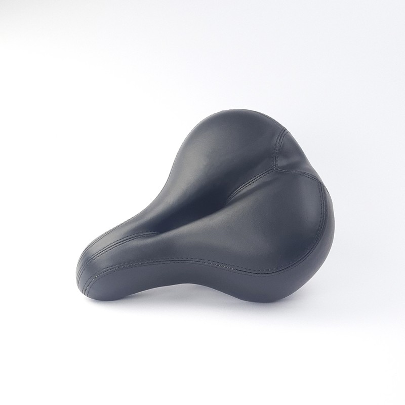 Selle ergonomique pour vélo de spinning noire avec amortisseur de 28 x 20 cm pour tube de 22-23 mm