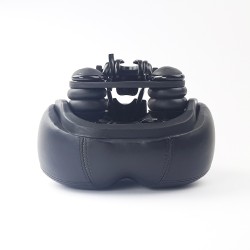 Ergonomischer Spinning-Fahrradsattel schwarz mit Stoßdämpfer 28 x 20 cm für 22-23 mm Rohr